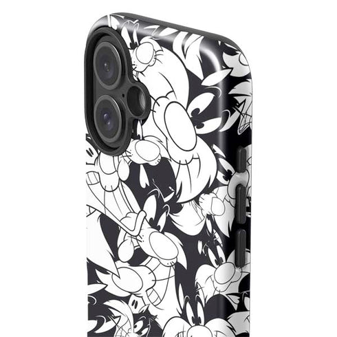 Looney Tunes Sylvester Super Sized Pattern iPhone 16 Impact Case